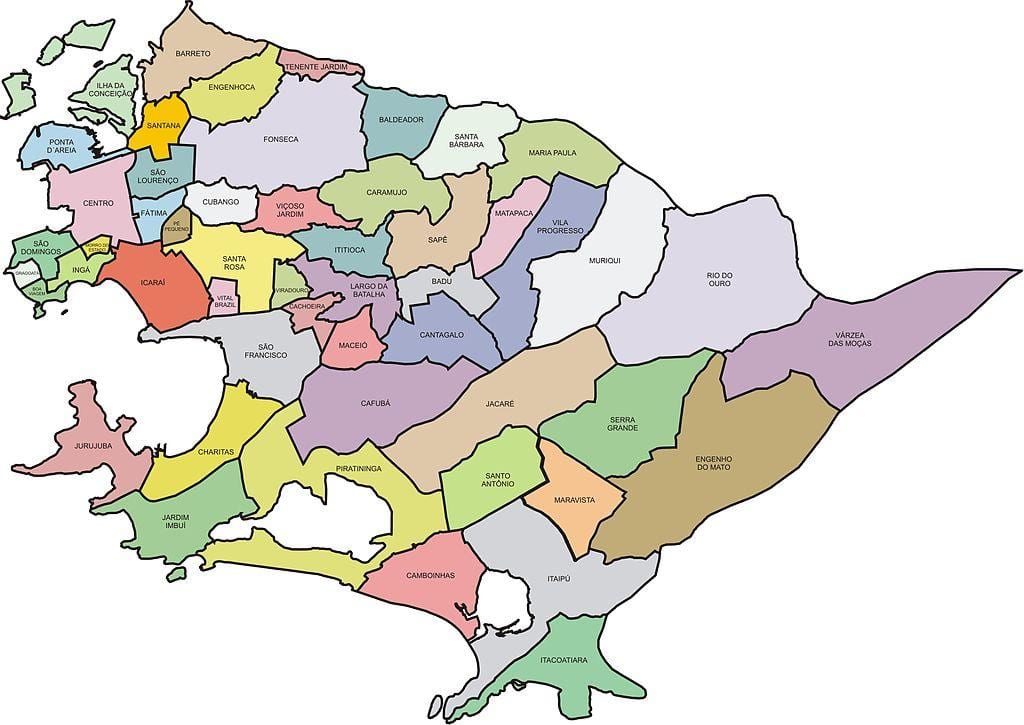 แผนที่ของ Quartiers Niterói