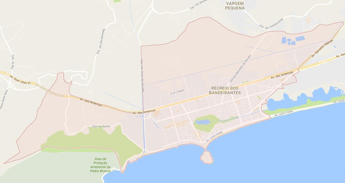 แผนที่ของ Recreio งสิ่งที่จะทำ Bandeirantes