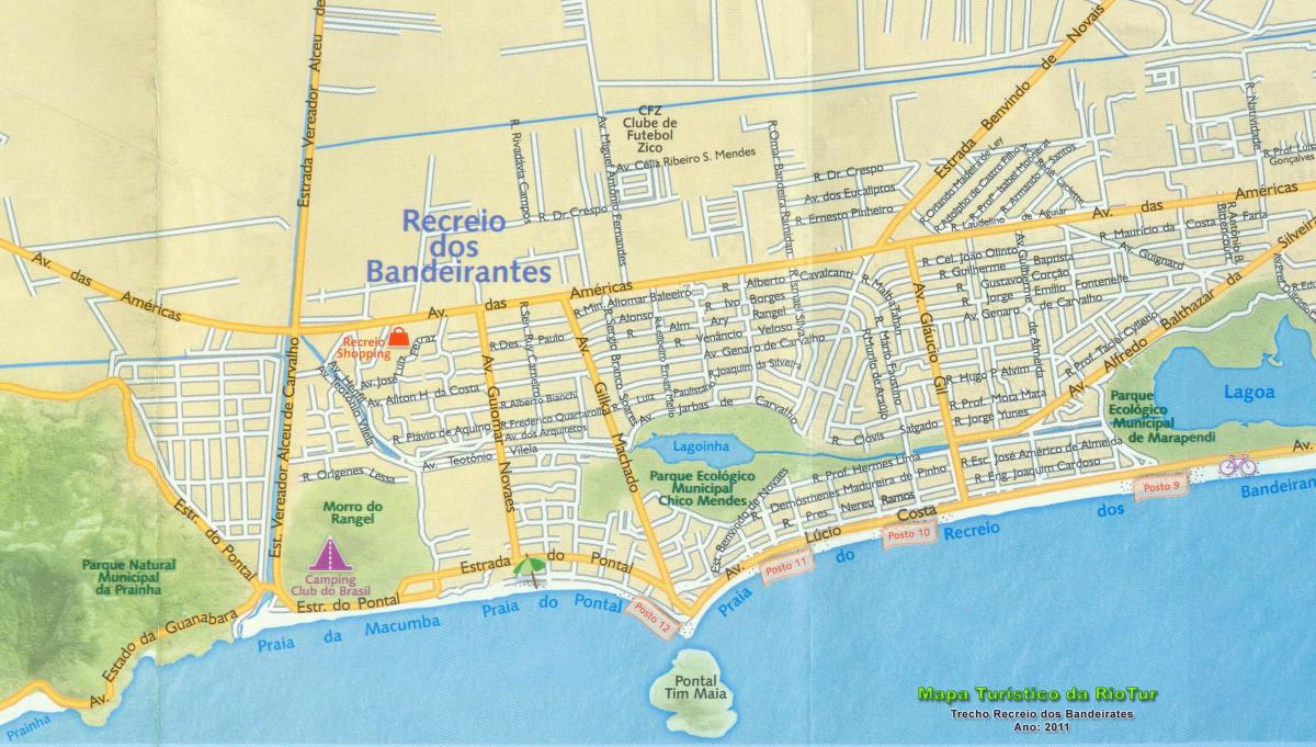 แผนที่ของ Recreio ชายหาด