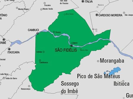 แผนที่ของ São ฟรานซิสโกเดอ Itabapoana municipality