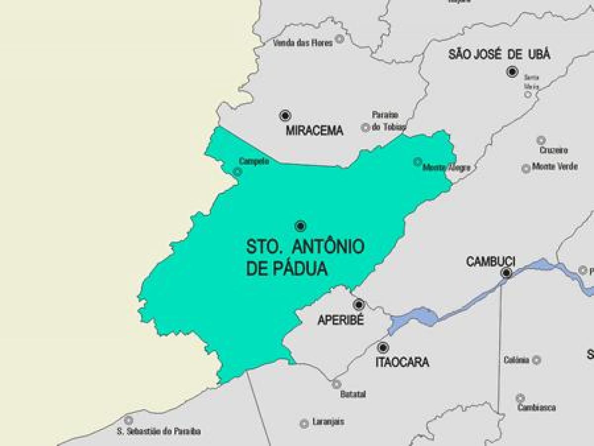 แผนที่ของ Santo Antônio เดอ Pádua municipality