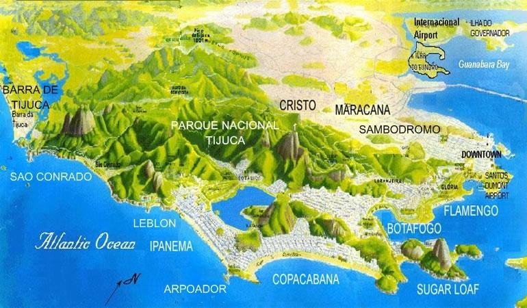 แผนที่ของ Sao Conrado ชายหาด