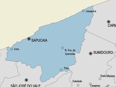 แผนที่ของ Sapucaia municipality