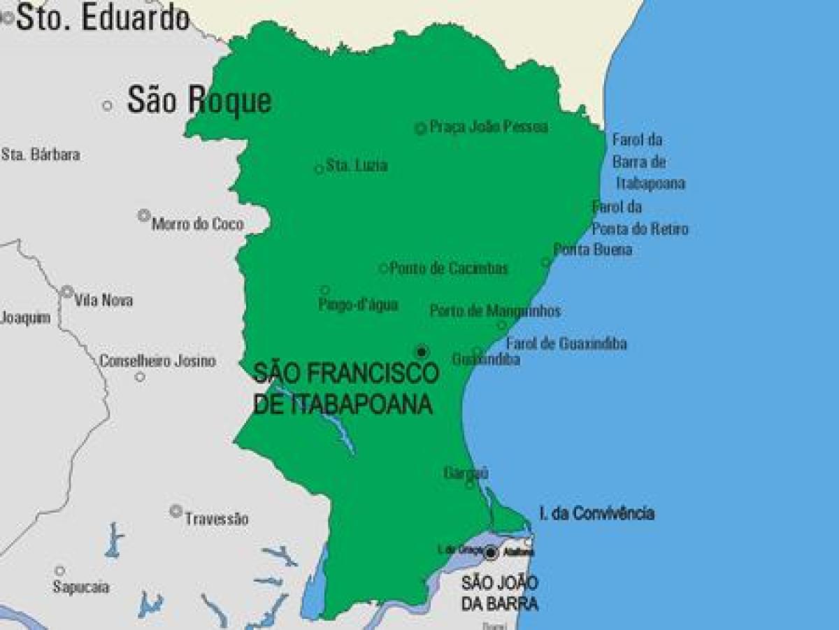 แผนที่ของ São Fidélis municipality