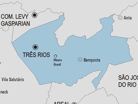 แผนที่ของ Três Rios municipality