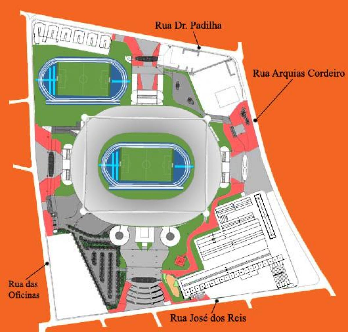 แผนที่ของสนามกีฬา Engenhão