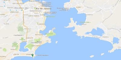 แผนที่ของชายหาด Arpoador