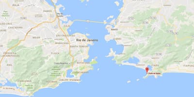 แผนที่ของชายหาด Itaipú