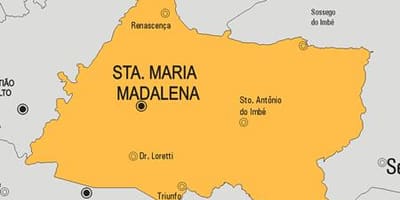แผนที่ของซานต้ามาเรีย Madalena municipality