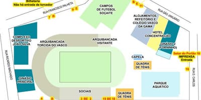 แผนที่ของสนามกีฬา São Januário