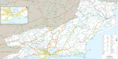 แผนที่ของเส้นทางของรัฐของ brazil. kgm