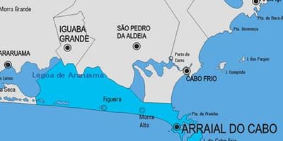 แผนที่ของ Arraial ทำอย่างน่าจะไปทันเครื่องบิ municipality