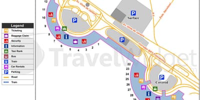 แผนที่ของ Galeão สนามบินเทอร์มินัล