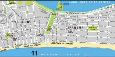 แผนที่ของ Ipanema ชายหาด