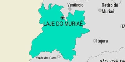 แผนที่ของ Laje ทำ Muriaé municipality