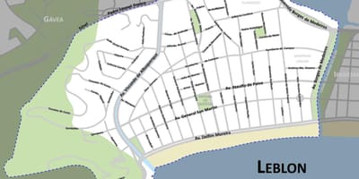 แผนที่ของ Leblon ชายหาด