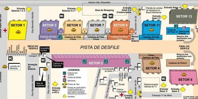 แผนที่ของ Sambodromo ของ brazil. kgm