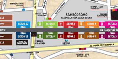 แผนที่ของ Sambódromo