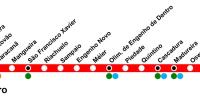 แผนที่ของ SuperVia บรรทัด Deodoro