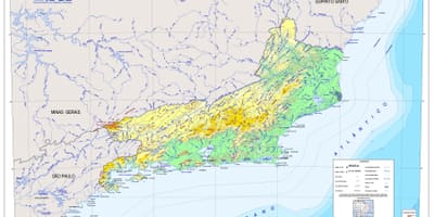 แผนที่ของ topographic brazil. kgm