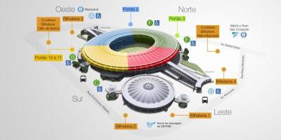 แผนที่ของสนามกีฬา Maracana